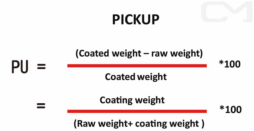 Calculation of powder coating rate.