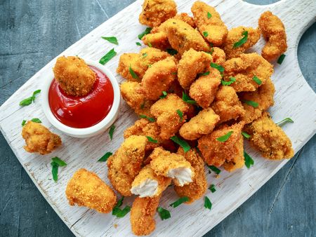 Application of fried nuggets for Flour Coating Machine