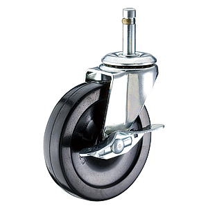 3" x 13/16" Friction Ring Stem Casters With Hard Rubber Wheels - 3" x 13/16" Friction Ring Stem Casters With Hard Rubber Wheels