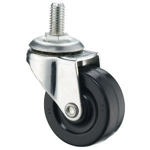 50mm Threaded Stem Casters With Soft Rubber Wheels - 50mm Threaded Stem Casters With Soft Rubber Wheels