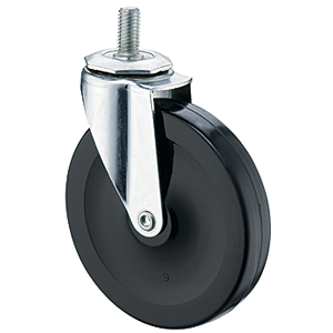 5" x 7/8" Threaded Stem Casters With Soft Rubber Wheels - 5" x 7/8" Threaded Stem Casters With Soft Rubber Wheels