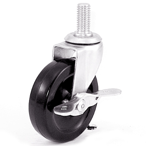 3" x 13/16" Threaded Stem Casters With Soft Rubber Wheels - 3" x 13/16" Threaded Stem Casters With Soft Rubber Wheels