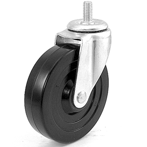 5" x 1-1/4" Threaded Stem Casters With Gray Rubber Wheels - 5" x 1-1/4" Threaded Stem Casters With Gray Rubber Wheels
