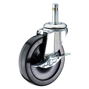 2-1/2" x 13/16" Friction Ring Stem Casters With Hard Rubber Wheels