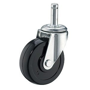 2-1/2" x 1" Friction Ring Stem Casters With Soft Rubber Wheels