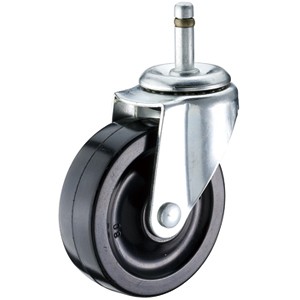 5" x 1-1/4" Friction Ring Stem Casters With Soft Rubber Wheels - 5" x 1-1/4" Friction Ring Stem Casters With Soft Rubber Wheels