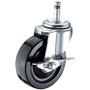 3" x 1-1/4" Friction Ring Stem Casters With Hard Rubber Wheels - 3" x 1-1/4" Friction Ring Stem Casters With Hard Rubber Wheels