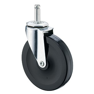 5" x 7/8" Friction Ring Stem Casters With Hard Rubber Wheels - 5" x 7/8" Friction Ring Stem Casters With Hard Rubber Wheels