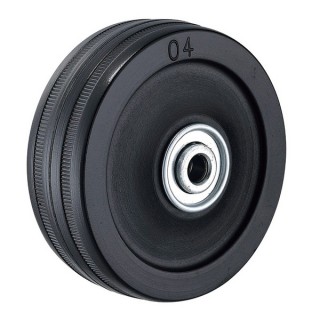 4" x 1-1/4" Solid Soft Rubber On Bearing Wheels - 4" x 1-1/4" Solid Soft Rubber On Bearing Wheels