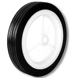 Caoutchouc solide de 83,5 mm sur des roues à moyeu en plastique - Caoutchouc solide de 83,5 mm sur des roues à moyeu en plastique