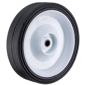 Cao su rắn 150mm trên bánh xe trung tâm bằng nhựa - Cao su rắn 150mm trên bánh xe trung tâm bằng nhựa