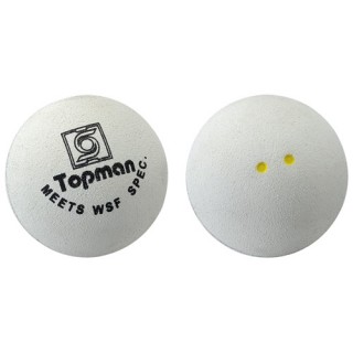 Double Yellow Dot White Squash Ball - Mga White Squash Ball (Double Yellow Dot)