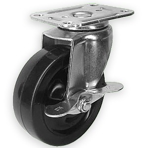 4" x 1-1/4" Swivel Top Plate Casters na May Matigas na Gulong na Goma - 4" x 1-1/4" Swivel Top Plate Casters na May Matigas na Gulong na Goma