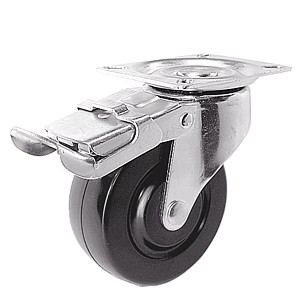 4" x 1-1/2" Swivel Top Plate Casters With Soft Rubber Wheels - 4" x 1-1/2" Swivel Top Plate Casters With Soft Rubber Wheels