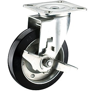 150mm x 42mm Swivel Top Plate Casters With Soft Rubber Wheels