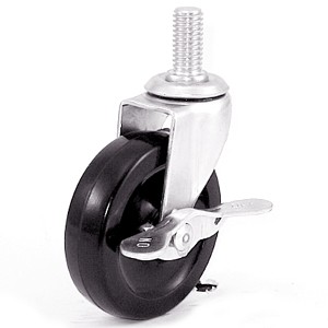 2-1/2" x 13/16" Threaded Stem Casters With Soft Rubber Wheels