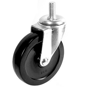 3" x 1" Threaded Stem Casters With Hard Rubber Wheels