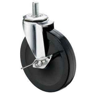 5" x 7/8" Threaded Stem Casters With Hard Rubber Wheels - 5" x 7/8" Threaded Stem Casters With Hard Rubber Wheels