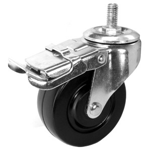 4" x 1-1/2" Threaded Stem Casters With Hard Rubber Wheels - 4" x 1-1/2" Threaded Stem Casters With Hard Rubber Wheels