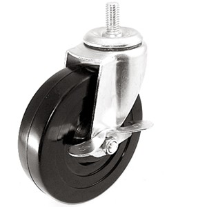 5" x 1-1/4" Threaded Stem Casters With Hard Rubber Wheels - 5" x 1-1/4" Threaded Stem Casters With Hard Rubber Wheels