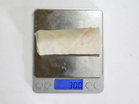 8.5cm long Spring Rolls weight around 28 – 36g