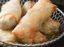 Deep-fry the Spring Roll until golden brown and crispy 