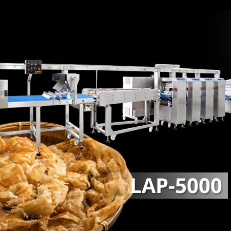 Lachaparatha ja Green Scallion Pie -tuotantolinja