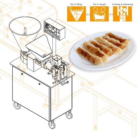 Автоматично оборудване за производство на пържени пирожки, проектирано с персонализирана форма за формоване