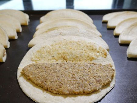Quesadillas are evenly filled with ingredients