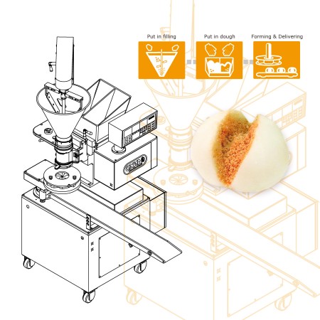 Lipnios ryžių kamuoliukų automatinės gamybos įranga, skirta spręsti sausų pildymų išspaudimo problemą