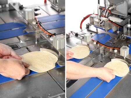 The machine can operate in a single or a double production line