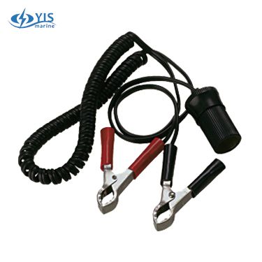Battery Clamp to Cigarette Lighter Socket (Coil Cord) - AE602-25-Battery Clamp to Cigarette Lighter Socket (Coil Cord)