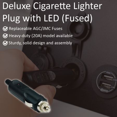 Deluxe Cigarette Lighter Plug with LED