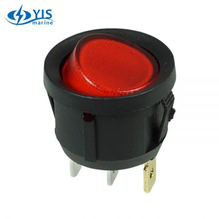 Interrupteur à bascule illuminé à LED - Interrupteur à bascule illuminé (LED) de forme ronde IR2334