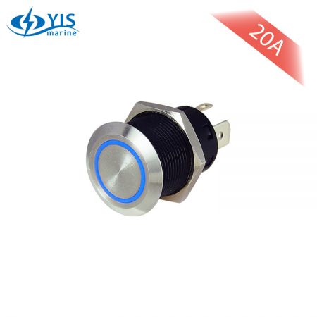 Large Current Stainless Steel Push-Button Switch - 19mm dia push button switch - PB4411T-B