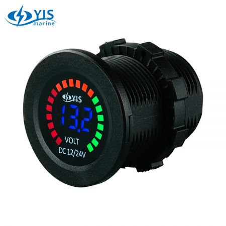 Digital Voltmeter with Rainbow Battery Level Display - SP-BG7-Digital Voltmeter with Rainbow Battery Level Display