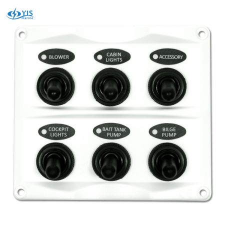6P Toggle Switch Panel (White) - SP2136-6P Modern Design Toggle Switch Panel (White)