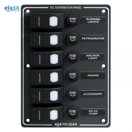 6P Water-resistant Switch Panel (Fuse) - SP3016F-6P Water-resistant Switch Panel with Fuses