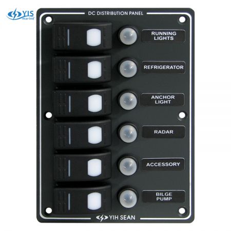6P Water-resistant Switch Panel - SP3016P-6P Water-resistant Switch Panel with Circuit Breakers