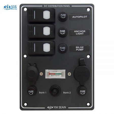 Water-resistant Switch Panel with Dual Sockets - SP3023F-Water-resistant Switch Panel with Dual Sockets+