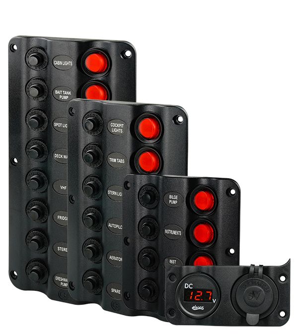Paneles de interruptores con diseño ondulado