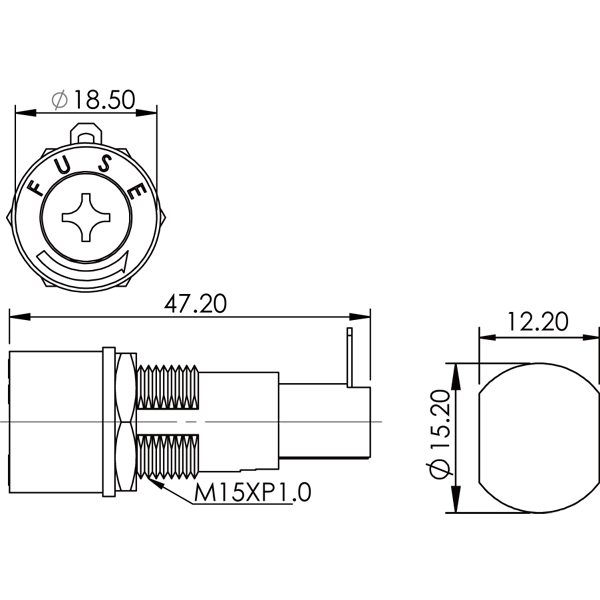 AGC Fuse Holder Panel Mount AGC Fuse Holder with Screw Cap