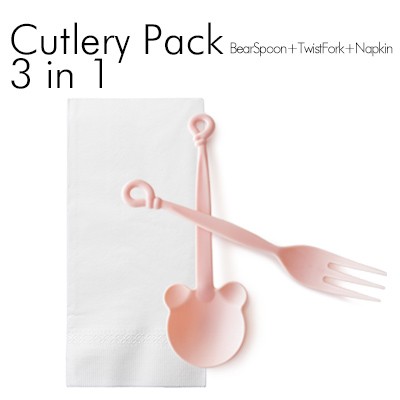 3 in 1 Bear Spoon และ Twist Fork Pack - คุณสามารถรวมเครื่องใช้บนโต๊ะอาหารใดก็ได้ที่คุณต้องการ