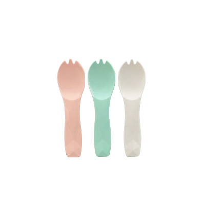 8cm ECO Friendly Frozen Spoon with Spork Design - The PLA ice cream spoon with pastel color is made by 100% natural cornstarch.