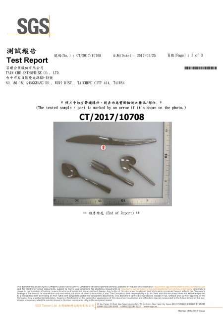 2017 FDA PS Cake Knife SGS Test Report