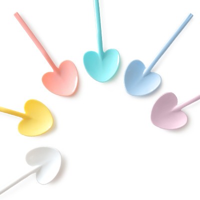 9cm Dessert Spoon with Heart Shape - Manufacturer for 9cm mini plastic ice cream PS material spoon, also sell to the world.