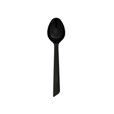 Colher de comida quente cor preta - Colher de plástico preta