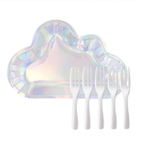 Iridescent Cloud Dessert Plate And Fork