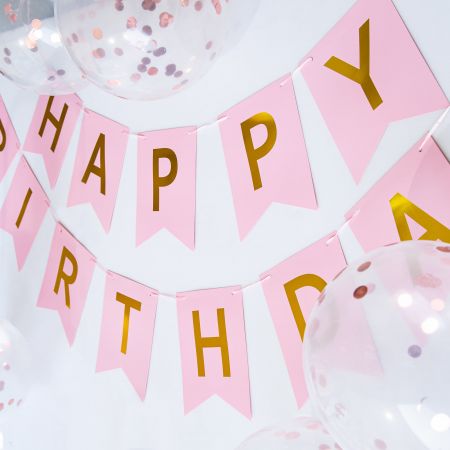 Banner de festa de feliz aniversário com balão - Tair Chu partyware: Banner de festa de feliz aniversário e 5 peças de balão.