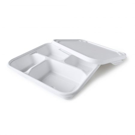 Recipiente de Farinha de Bagaço de Quatro Grades - O recipiente para alimentos de bagaço possui multi-caixa para servir a refeição.